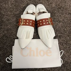 Chloe Roy Belted Fringe Ballet Flats